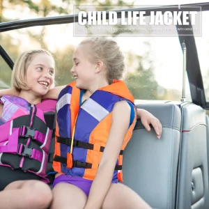 Adjustable Size Life Jacket with Whistle